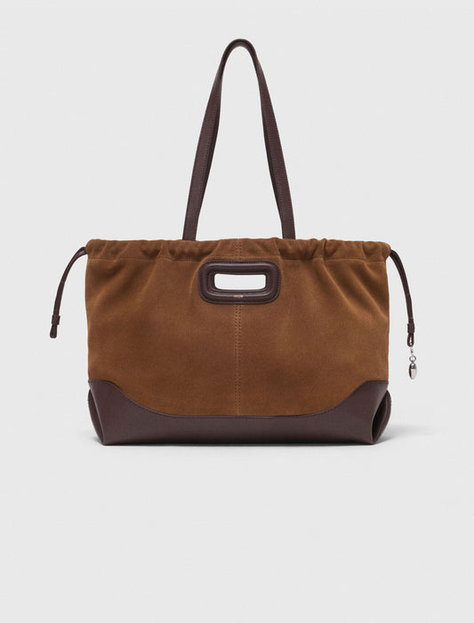 Leather and suede Milpli tote bag | Maje