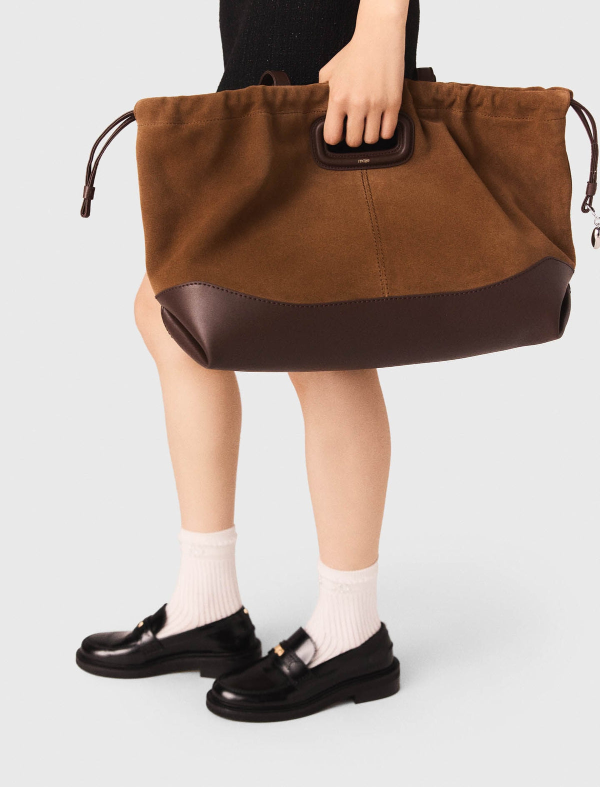 Leather and suede Milpli tote bag | Maje