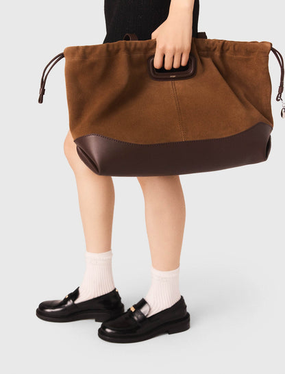Leather and suede Milpli tote bag | Maje