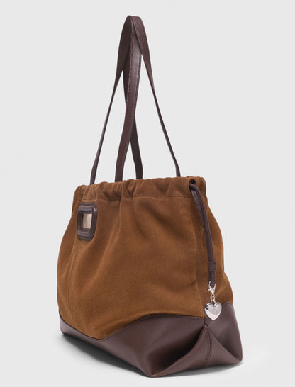 Leather and suede Milpli tote bag | Maje