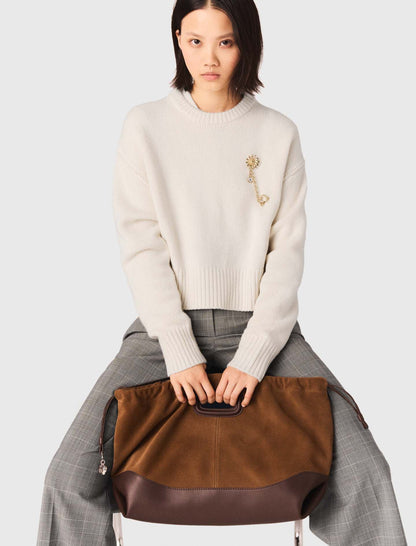Leather and suede Milpli tote bag | Maje
