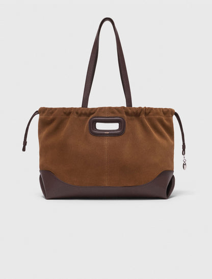 Leather and suede Milpli tote bag | Maje