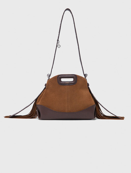 Leather and suede Miss M Mini bag | Maje