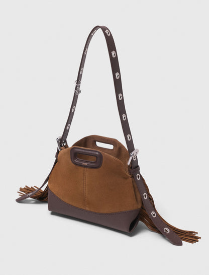 Leather and suede Miss M Mini bag | Maje