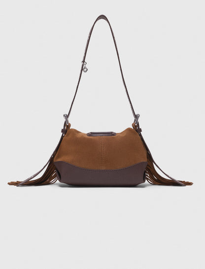 Leather and suede Miss M Mini bag | Maje