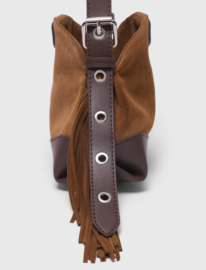Leather and suede Miss M Mini bag | Maje