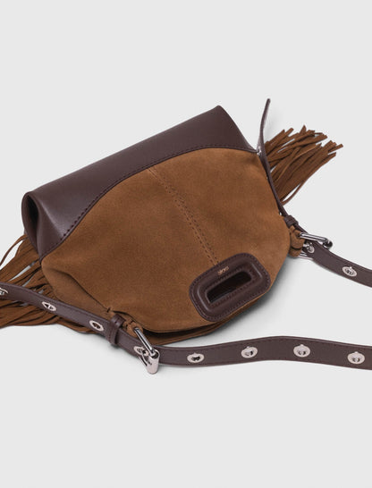 Leather and suede Miss M Mini bag | Maje