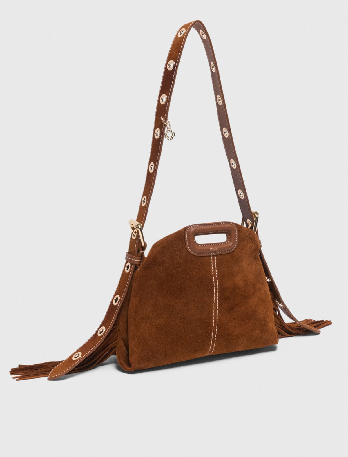 Topstitched suede Miss M Mini bag | Maje