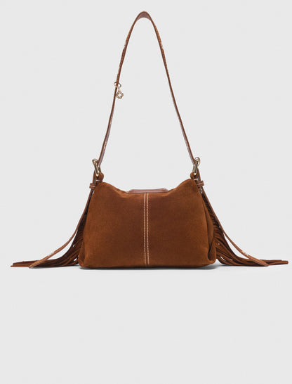 Topstitched suede Miss M Mini bag | Maje