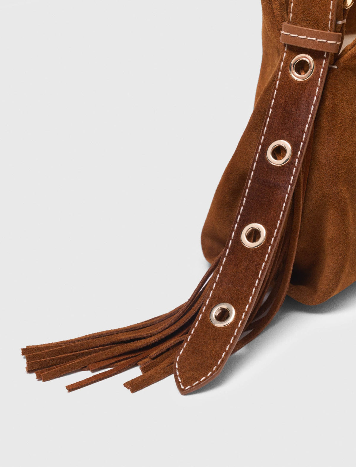 Topstitched suede Miss M Mini bag | Maje