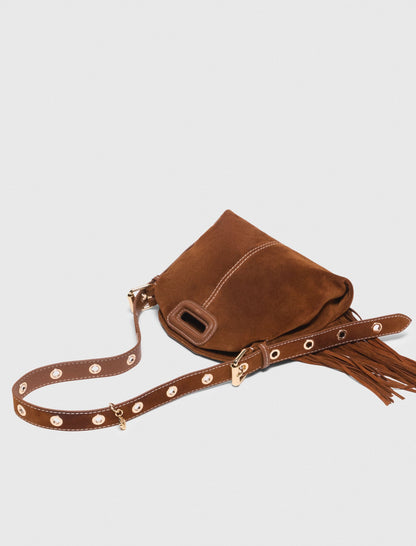 Topstitched suede Miss M Mini bag | Maje