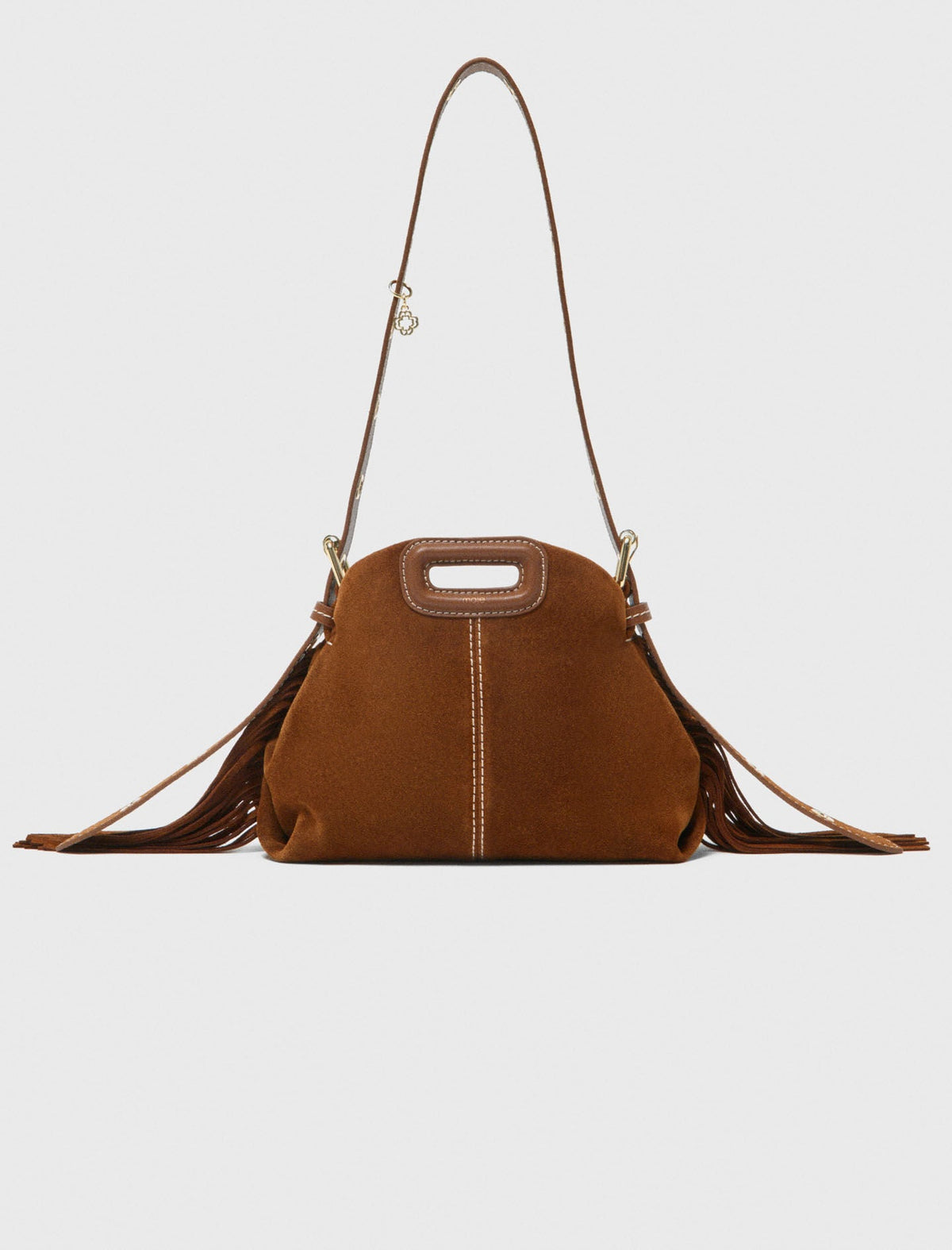 Topstitched suede Miss M Mini bag | Maje