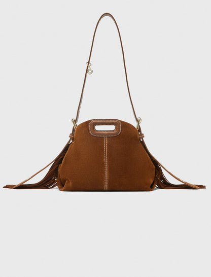 Topstitched suede Miss M Mini bag | Maje