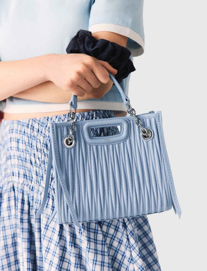 Mini quilted leather tote bag | Maje