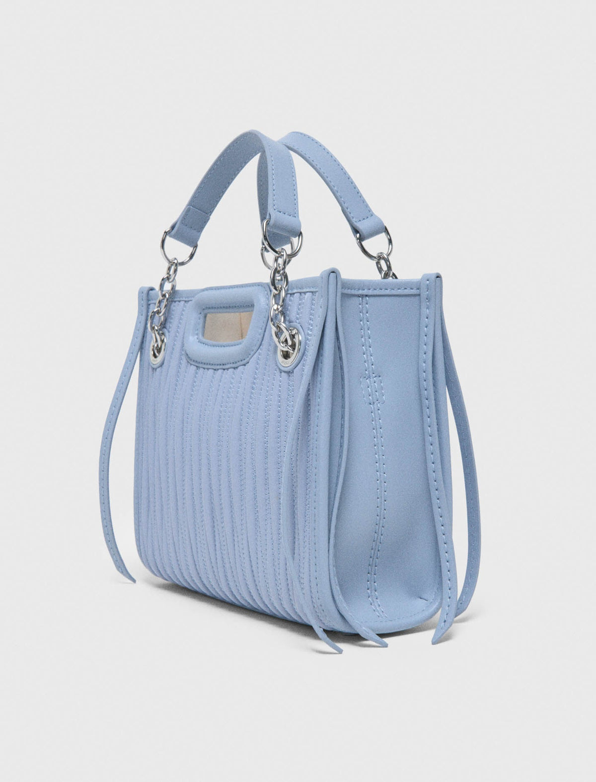 Mini quilted leather tote bag | Maje