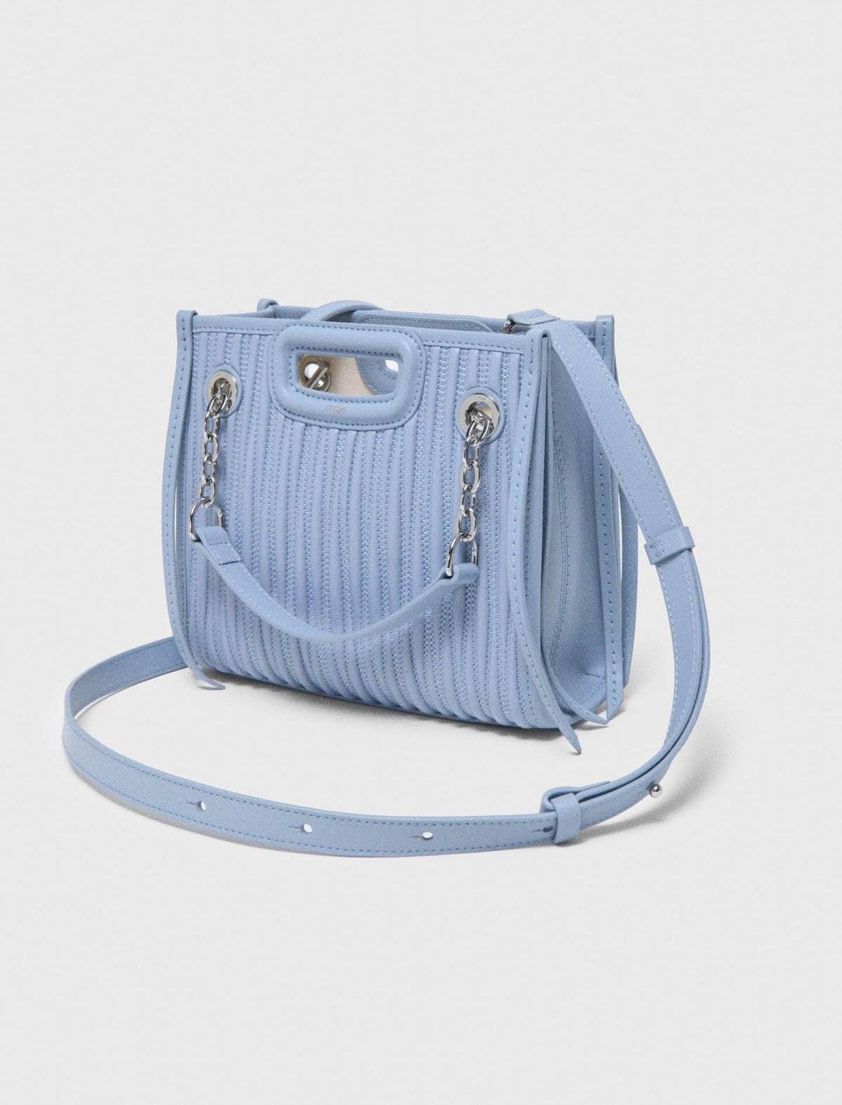 Mini quilted leather tote bag | Maje