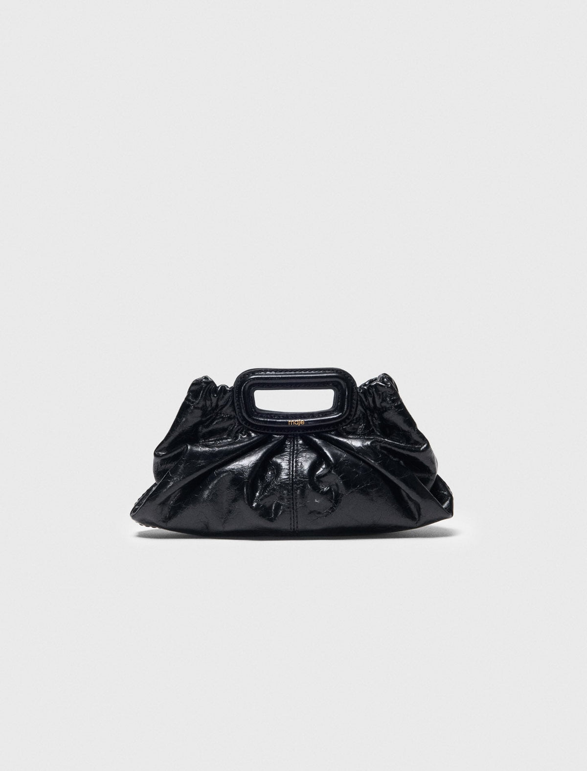 Crackled leather Milpli mini Clutch | Maje