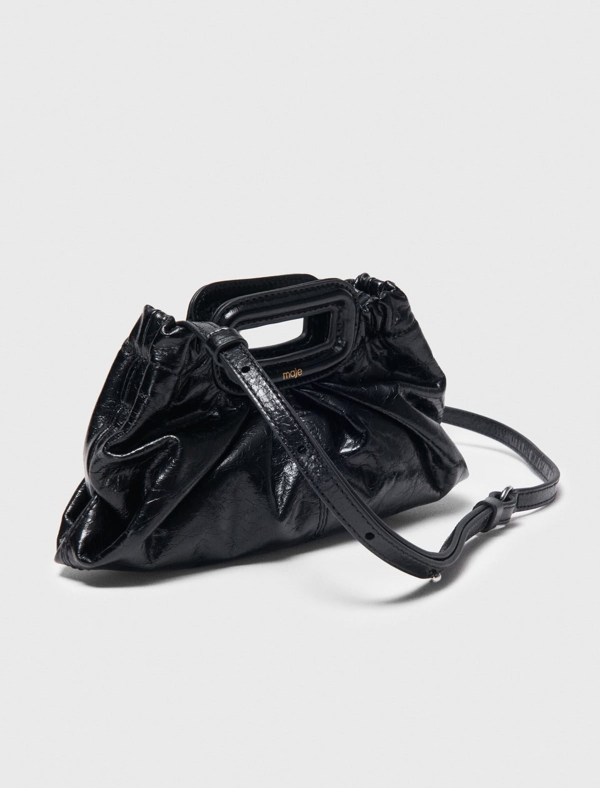 Crackled leather Milpli mini Clutch | Maje