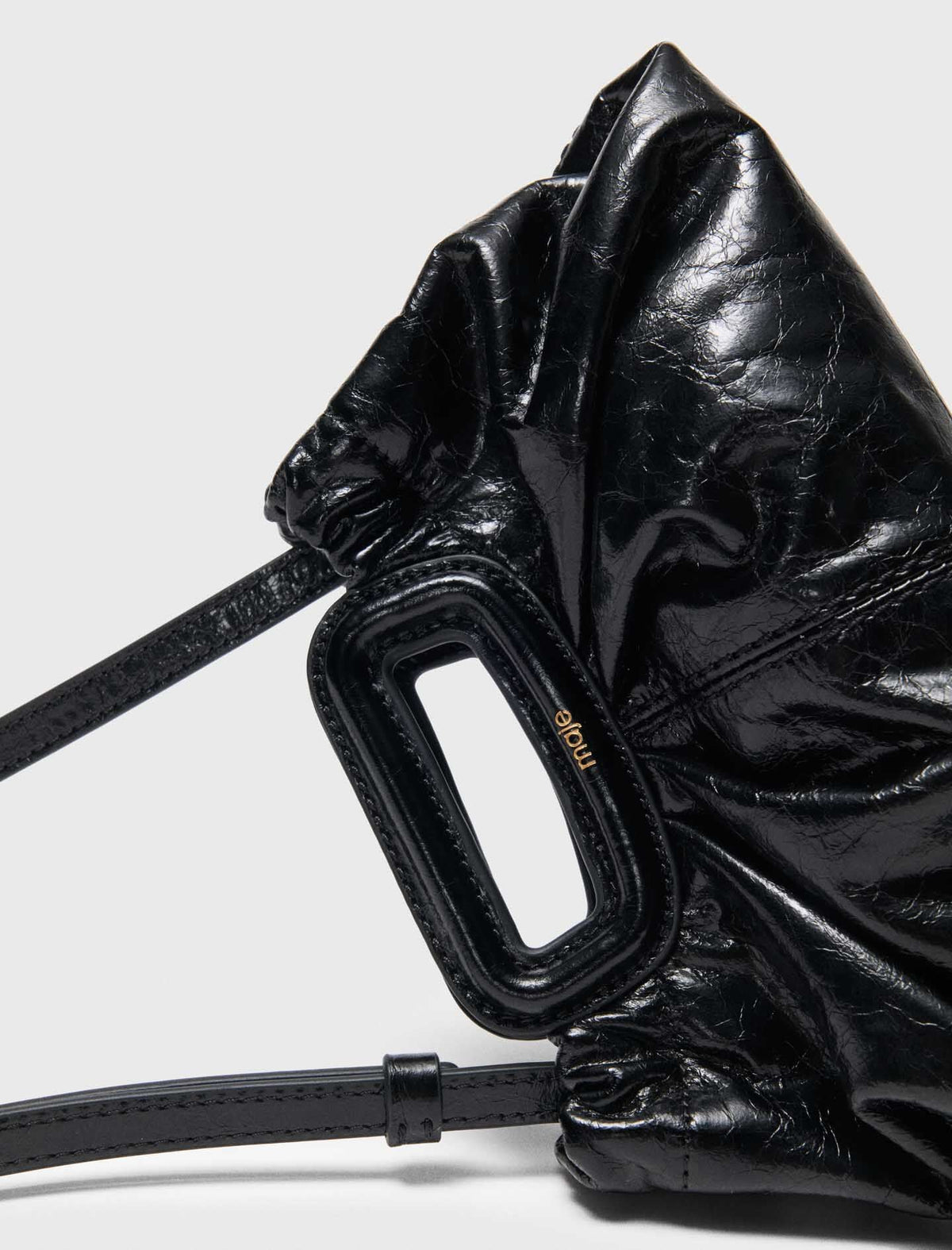 Crackled leather Milpli mini Clutch | Maje