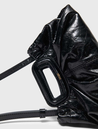 Crackled leather Milpli mini Clutch | Maje