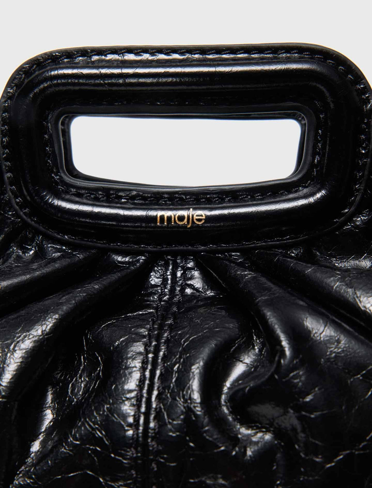 Crackled leather Milpli mini Clutch | Maje