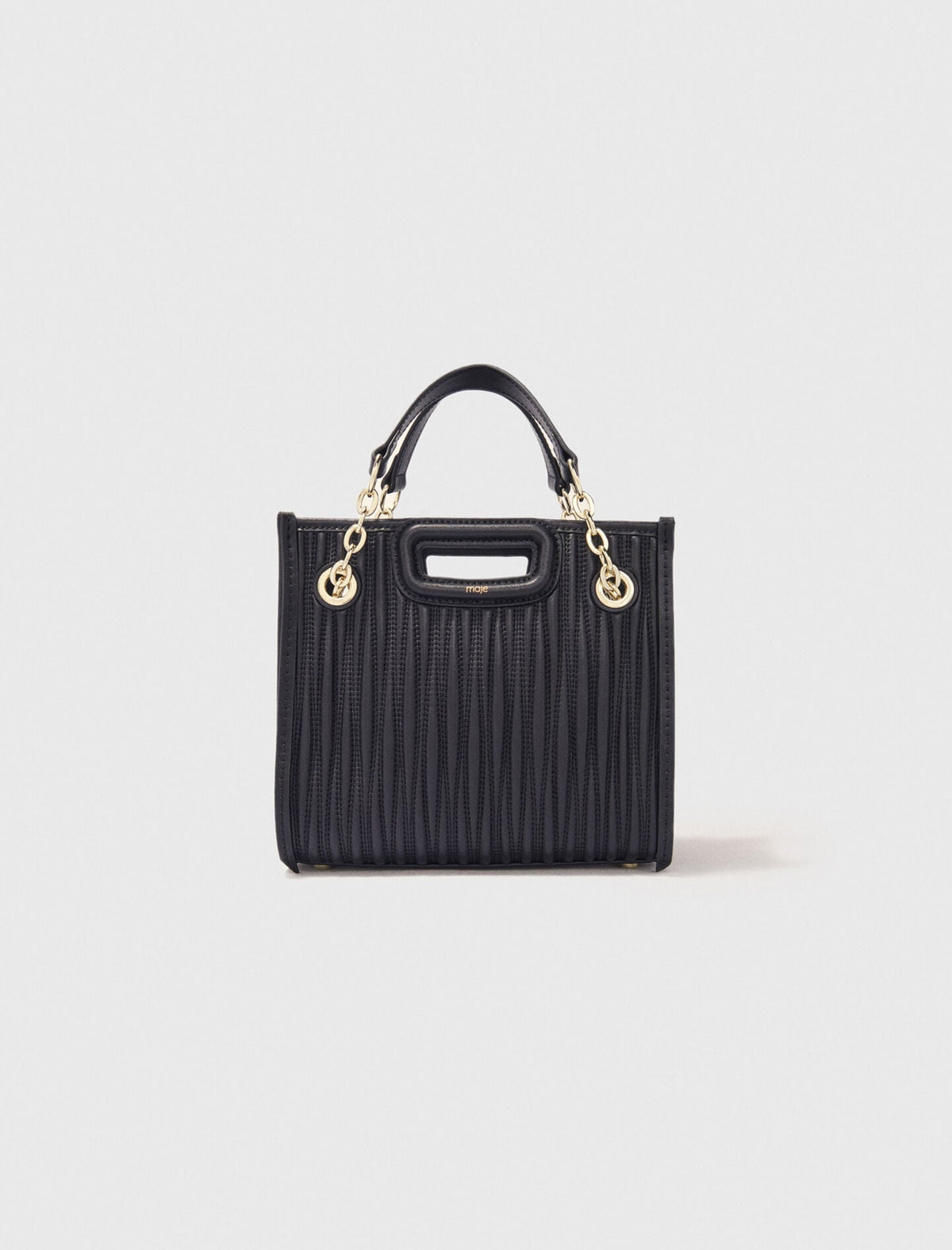 Mini quilted leather tote bag | Maje