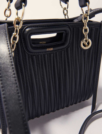 Mini quilted leather tote bag | Maje