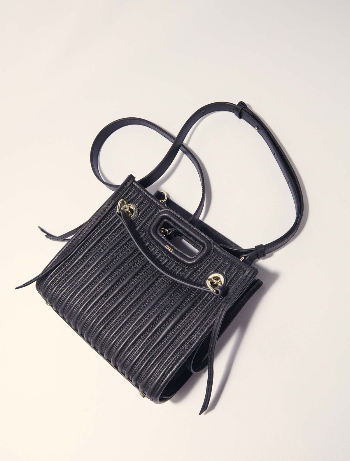 Mini quilted leather tote bag | Maje