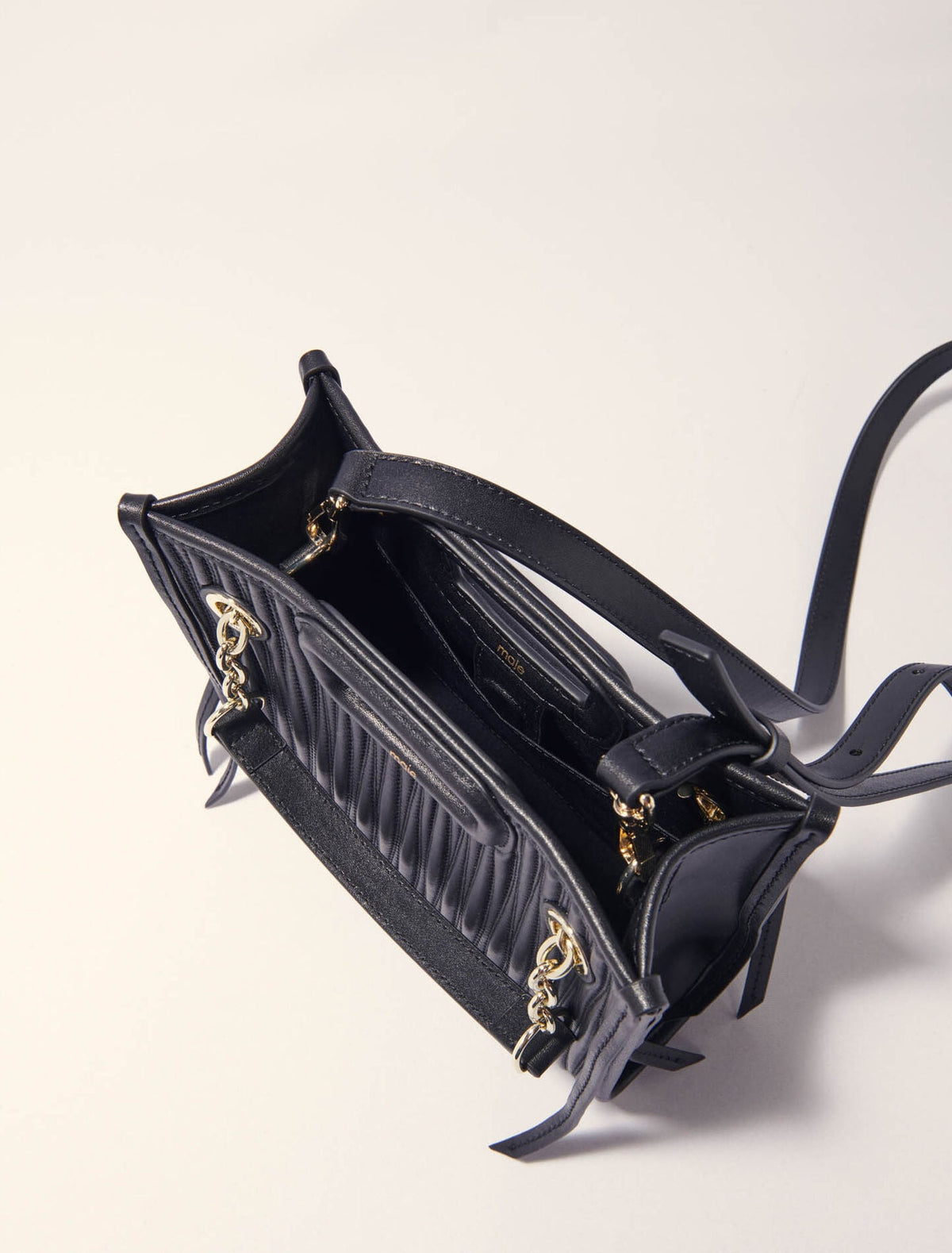 Mini quilted leather tote bag | Maje