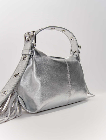 Metallic leather Miss M Mini bag | Maje