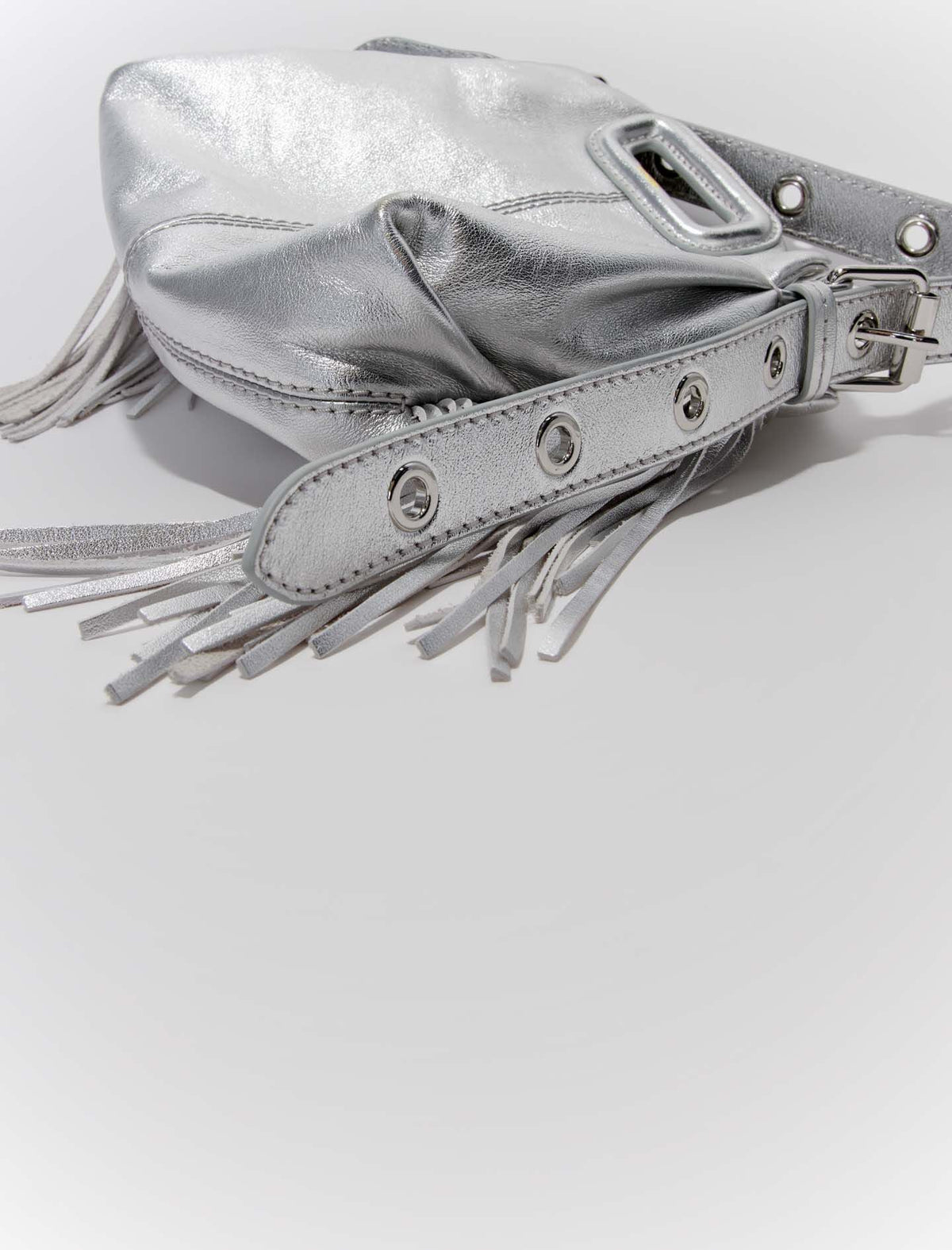 Metallic leather Miss M Mini bag | Maje