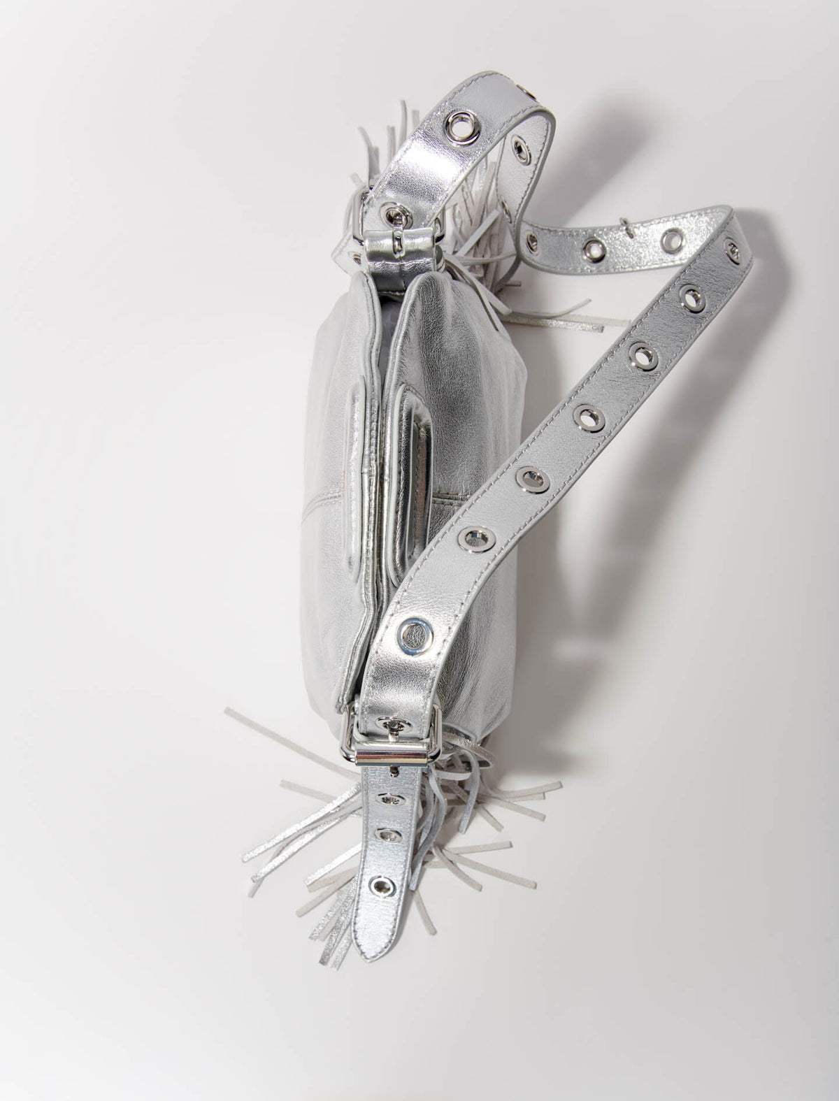 Metallic leather Miss M Mini bag | Maje