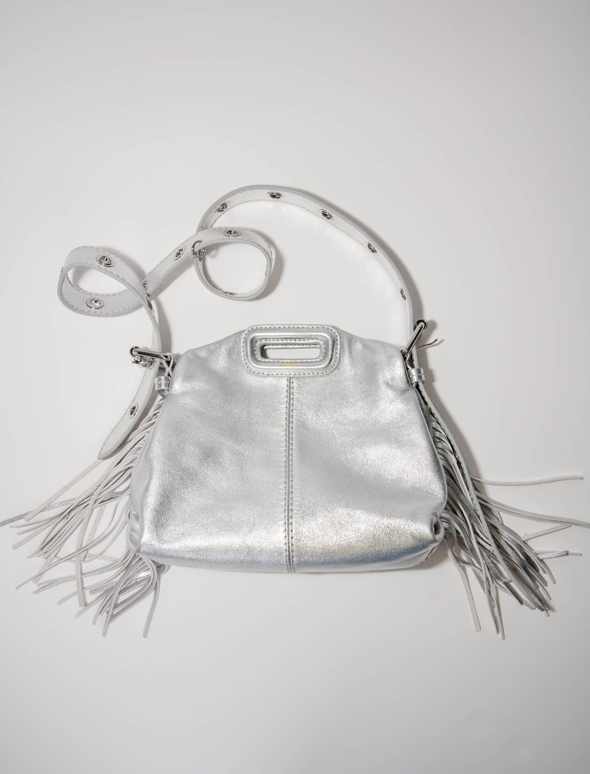 Metallic leather Miss M Mini bag | Maje