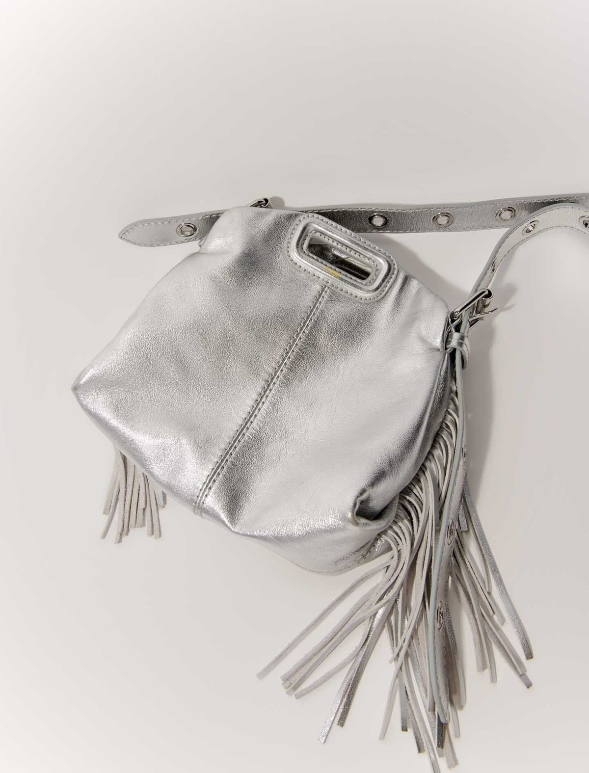 Metallic leather Miss M Mini bag | Maje