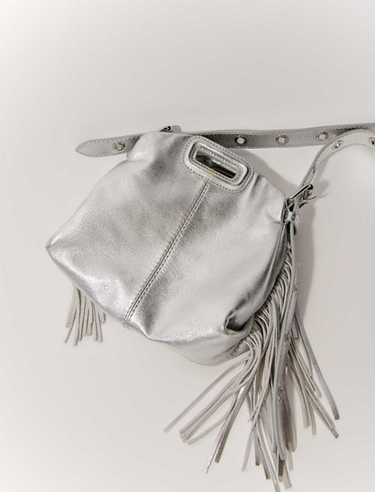 Metallic leather Miss M Mini bag | Maje