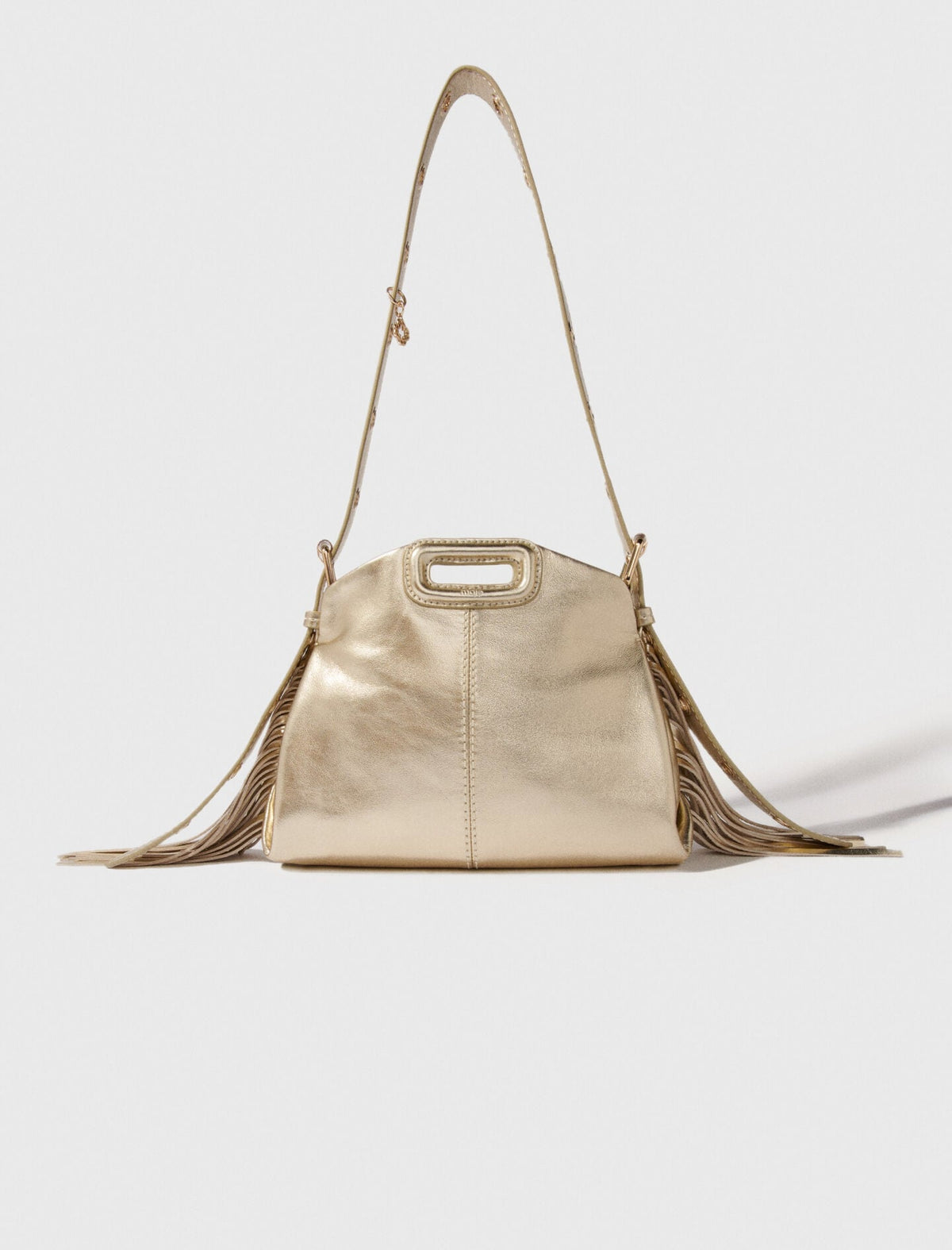 Metallic leather Miss M mini bag | Maje