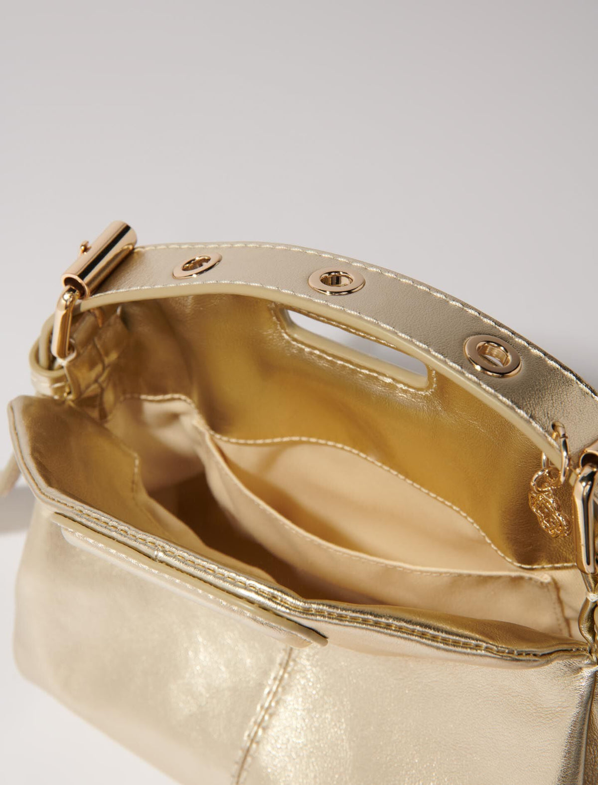 Metallic leather Miss M mini bag | Maje