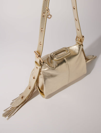 Metallic leather Miss M mini bag | Maje