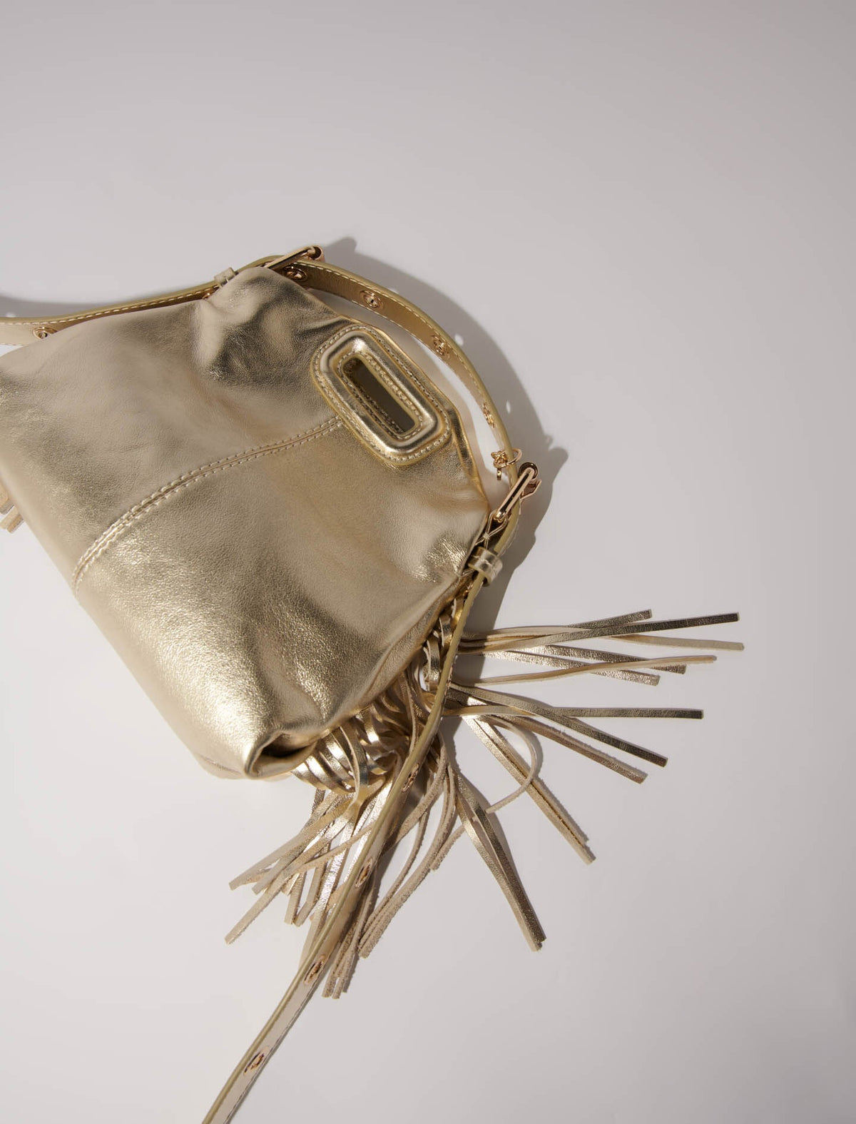Metallic leather Miss M mini bag | Maje