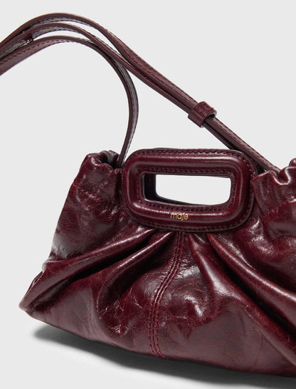 Crackled leather Milpli mini Clutch | Maje