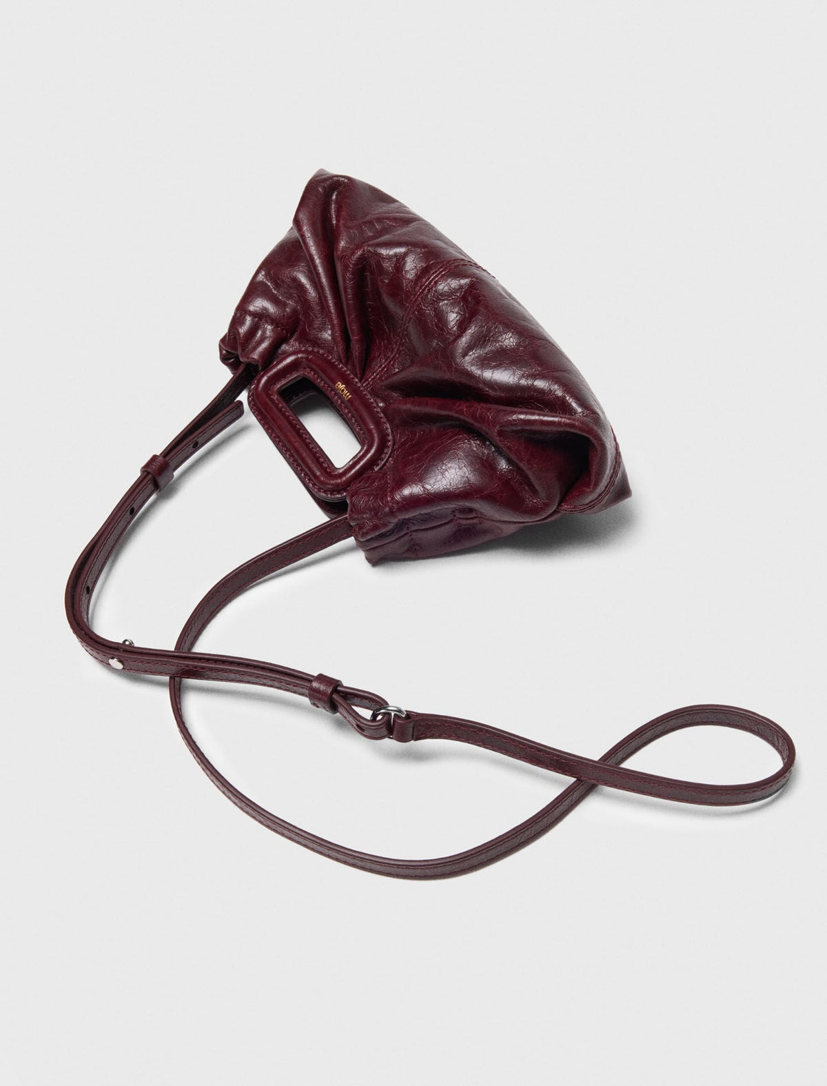 Crackled leather Milpli mini Clutch | Maje