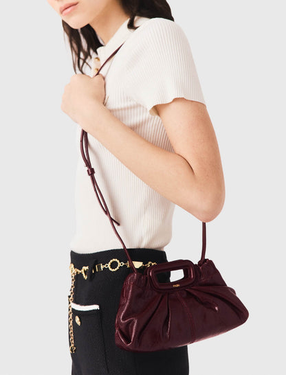 Crackled leather Milpli mini Clutch | Maje