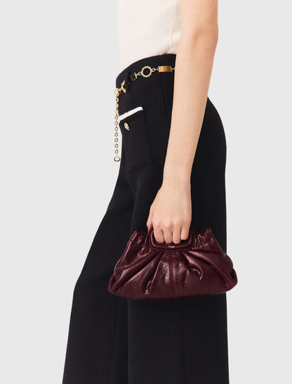 Crackled leather Milpli mini Clutch | Maje