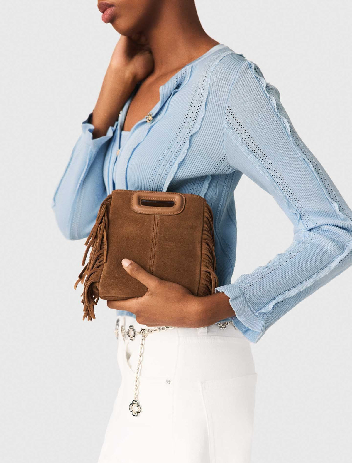 M mini bag in suede leather | Maje