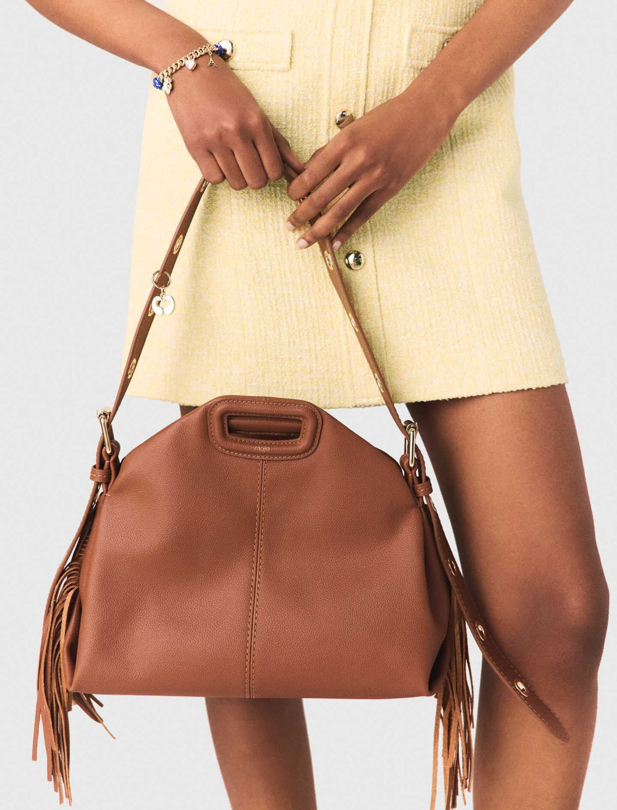Grained leather Miss M bag | Maje