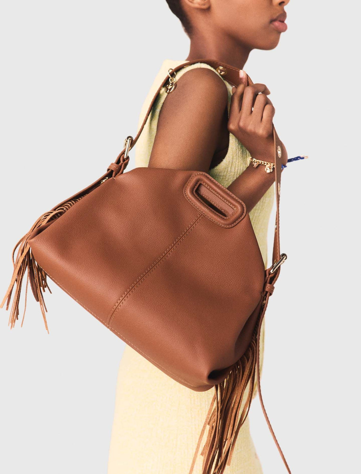 Grained leather Miss M bag | Maje