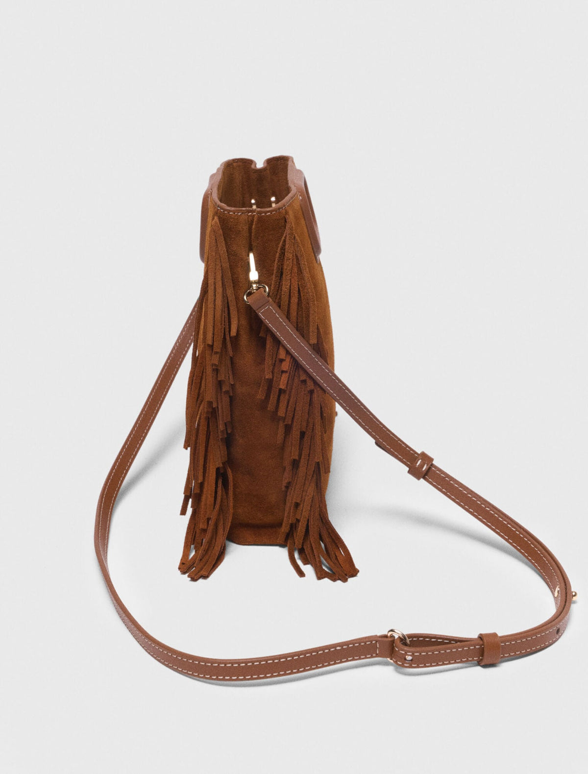 Topstitched suede M bag | Maje