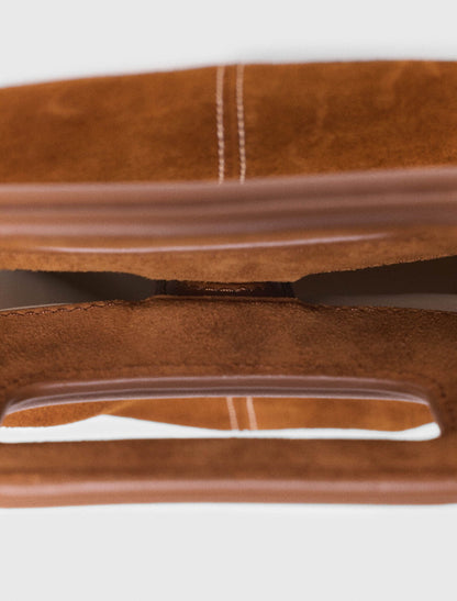 Topstitched suede M bag | Maje