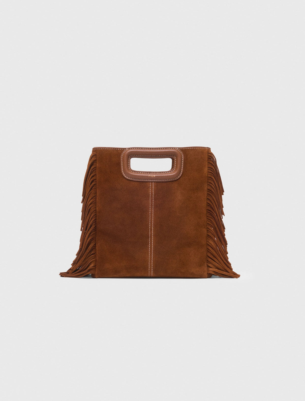 Topstitched suede M bag | Maje