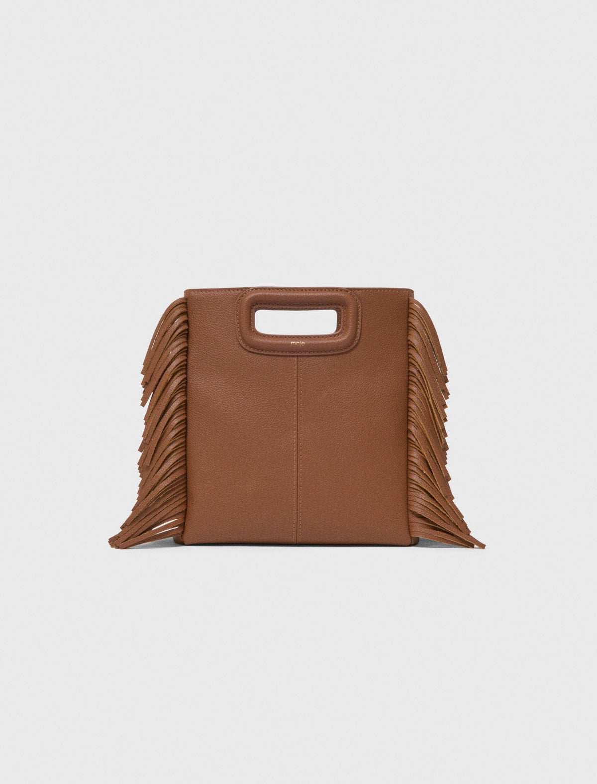 Grained leather M bag | Maje